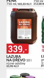 LAZURA NA DŘEVO 10 l