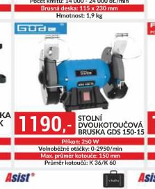 Gude Stolní dvoukotoučová bruska GDS 150-15