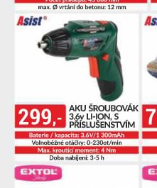 Asist Aku šroubovák s příslušenstvím