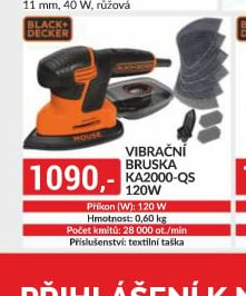 Black+Decker Vibrační bruska KA2000-QS 120W