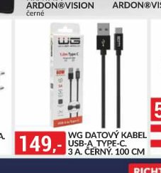 WG datový kabel USB-A Type-C 3A