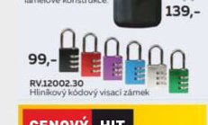 RV.12002.30 Hliníkový kódový visací zámek