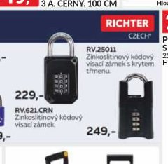 RV.621.CRN Zinkoslitinový kódový visací zámek