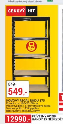 Kovový regál RNDU 175