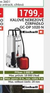 Kalové nerezové čerpadlo GC-DP 1020 N Einhell