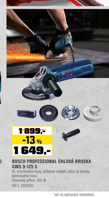 BOSCH PROFESSIONAL ÚHLOVÁ BRUSKA GWS 9-125 S