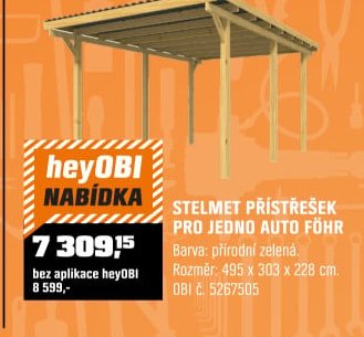 Stelmet přístřešek pro jedno auto Föhr