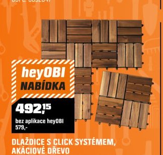 Dlaždice s click systémem, akáciové dřevo