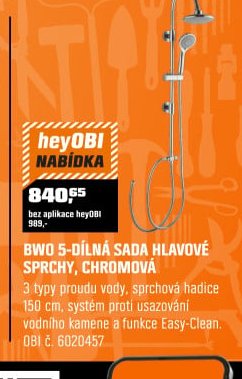 BWO 5-DÍLNÁ SADA HLAVOVÉ SPRCHY, CHROMOVÁ