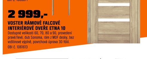 Voster rámové falcové interiérové dveře Etna 10