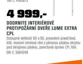 Doornite interiérové protipožární dveře Lume Extra CPL
