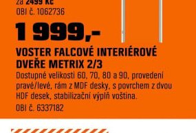 Voster falcové interiérové dveře Metrix 2/3