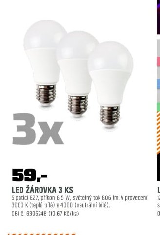 LED ŽÁROVKA 3 KS