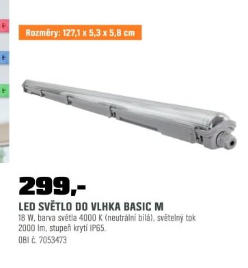 LED SVĚTLO DO VLHKA BASIC M