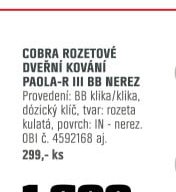 COBRA ROZETOVÉ DVEŘNÍ KOVÁNÍ PAOLA-R III BB NEREZ