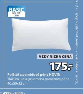 Polštář z paměťové pěny HOVIN