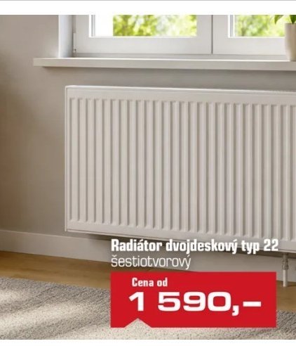Radiátor dvojdeskový typ 22 šestiotvorový