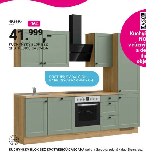 KUCHYŇSKÝ BLOK BEZ SPOTŘEBIČŮ CASCADA