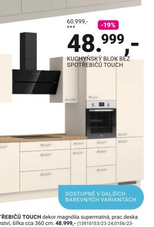 KUCHYŇSKÝ BLOK BEZ SPOTŘEBIČŮ TOUCH