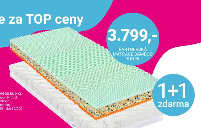 PARTNERSKÁ MATRACE BAMBOO DUO XL