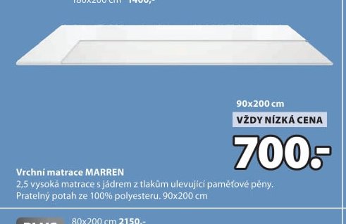 Vrchní matrace MARREN