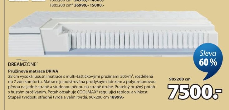 Pružinová matrace DRIVA
