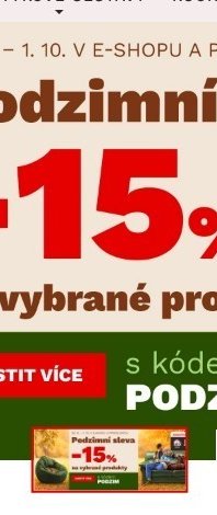 Podzimní sleva -15 % na vybrané produkty