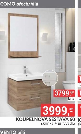 Série Lara Como ořech/bílá - Koupelnová sestava 60