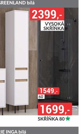 Série Greenland bílá - Vysoká skříňka