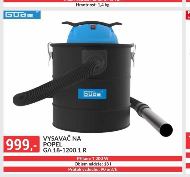 VYSAVAČ NA POPEL GA 18-1200.1 R