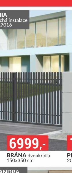 BRÁNA dvoukřídlá 150x350 cm