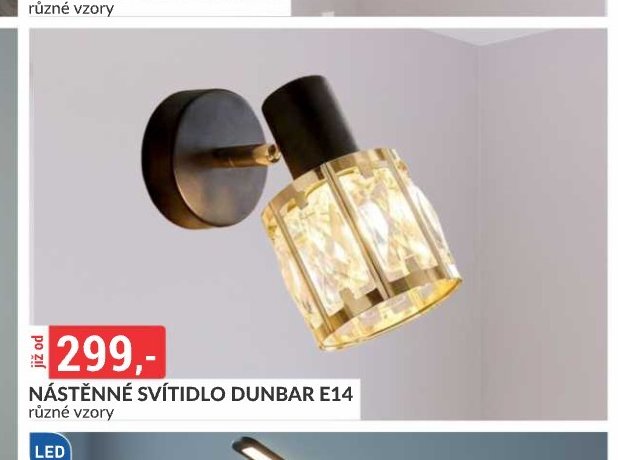 NÁSTĚNNÉ SVÍTIDLO DUNBAR E14