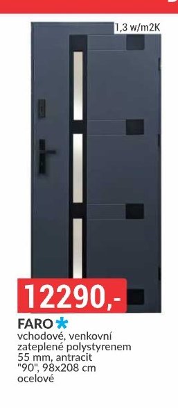 FARO vchodové, venkovní zateplené polystyrenem 55 mm, antracit 