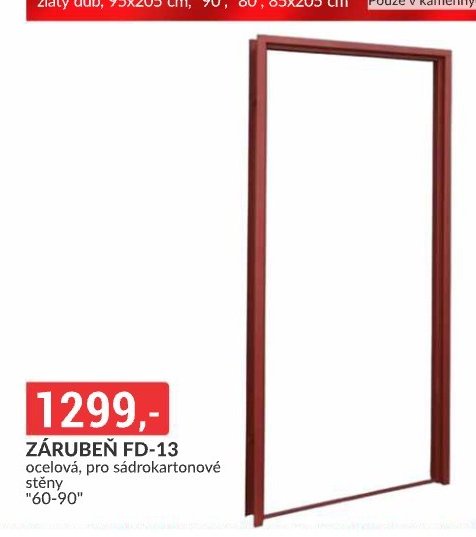 ZÁRUBEŇ FD-13 ocelová, pro sádrokartonové stěny 