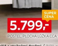 Postel, plocha lůžka 180x200 cm