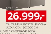 Čalouněná postel, plocha lůžka 180x200 cm